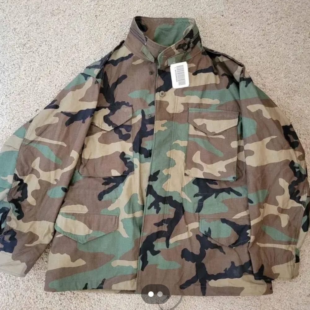 Large military camouflaged jacket